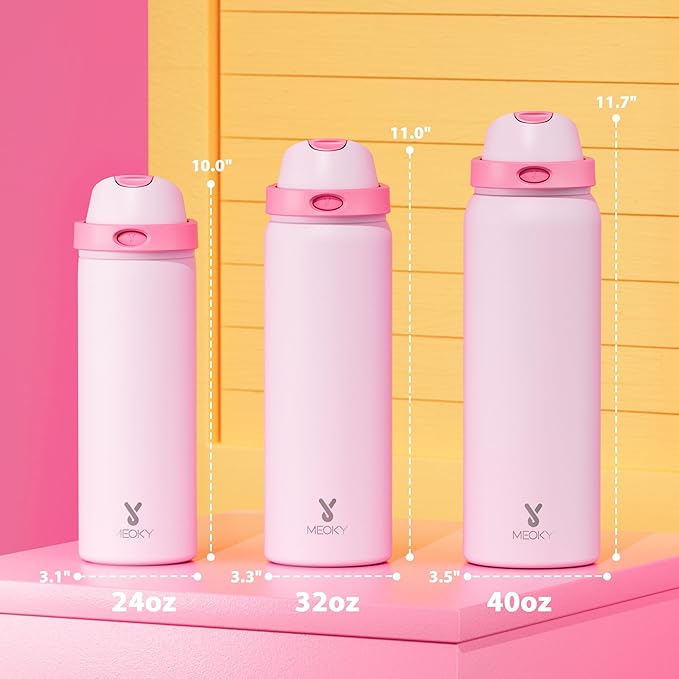 24 oz Insulated Water Bottle for Sports: Meoky Stainless Steel Water Bottle - Image 3