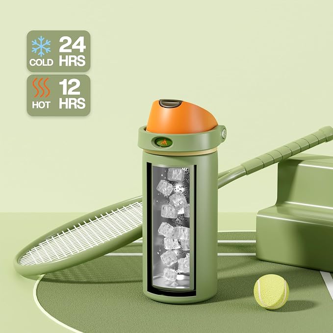 POWCAN 18 oz Metal Sports Water Bottle: 2-in-1 Push-Button Spout & Quick-Flip - Image 3