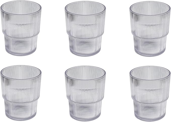 Fine Ribbed Acrylic Drinking Glass by Unknown