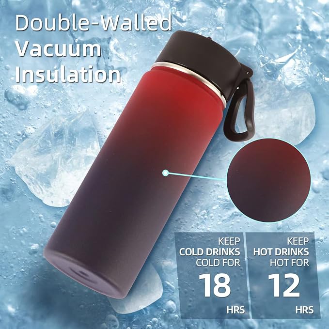 Volhoply 18oz Insulated Water Bottle Bulk 4 Pack, Kids Stainless Steel Water - Image 5