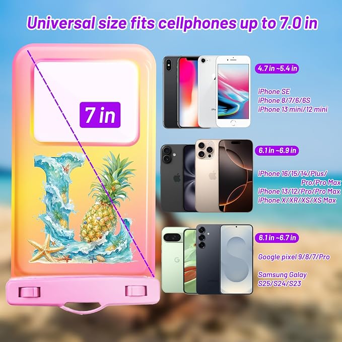 Personalized Initial Waterproof Phone Pouch Case - Image 2