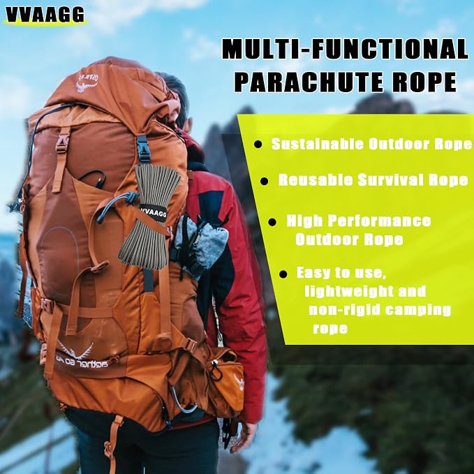 VVAAGG 1000 Paracord Rope, 50ft 12 Strand Parachute Cord - Image 5