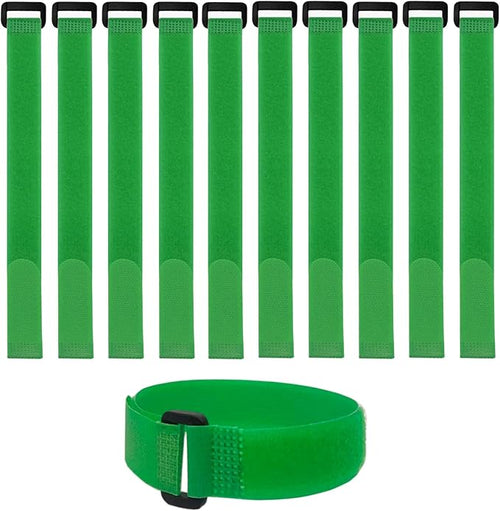 10 Pack Reusable Fastening Cable Ties and Cable Straps Green Color Adjustable by Unknown