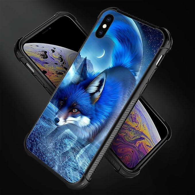 for iPhone X/Xs Case, Snowy Mountain Fox Lake Pattern Graphic Design Girl Boy - Image 4