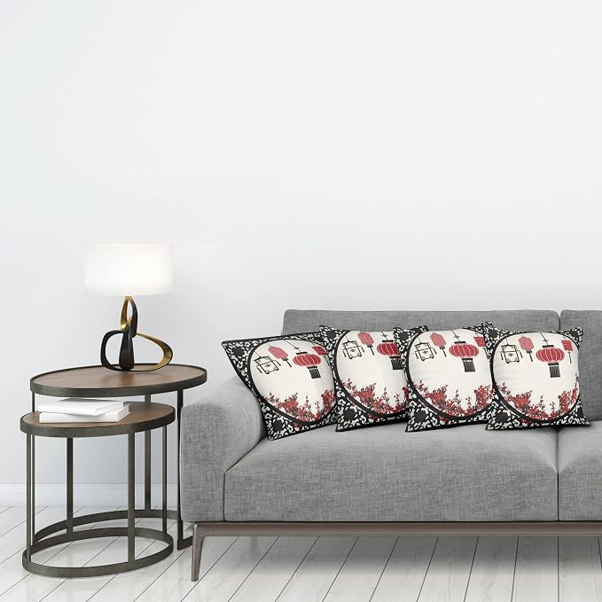 Ambesonne Lantern Throw Pillow Cushion Case Pack of 4, Lanterns - Image 3