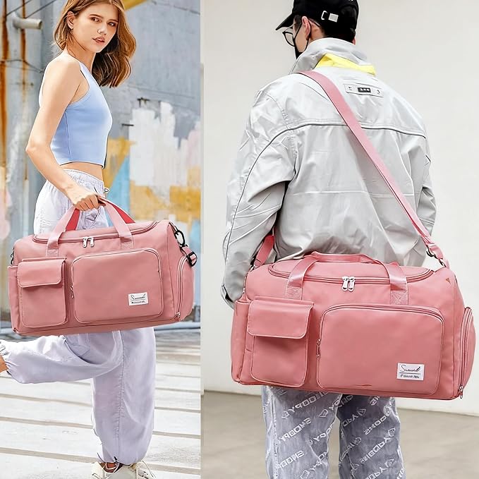 Suruid Gym Bag for Women Men, Travel Duffle Bag Large Capacity Carry On - Image 6