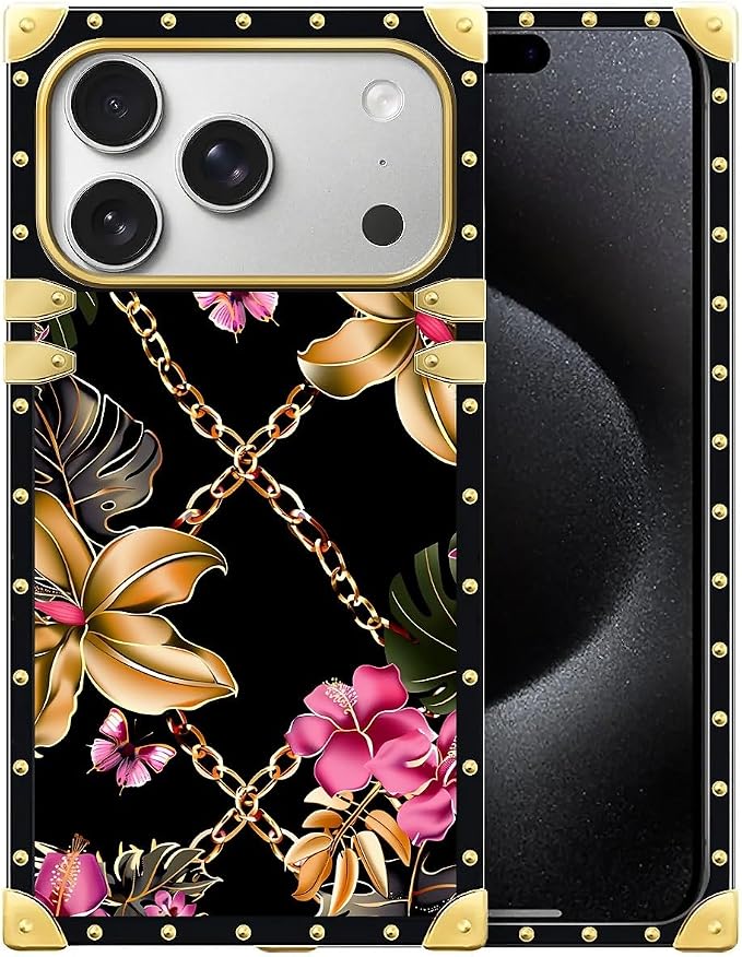 for iPhone 17 Pro Max Case Luxury Golden Decoration by Unknown