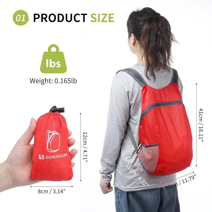 20L Ultra Hiking-Daypack Lightweight Foldable Travel Packable Backpack - Image 3