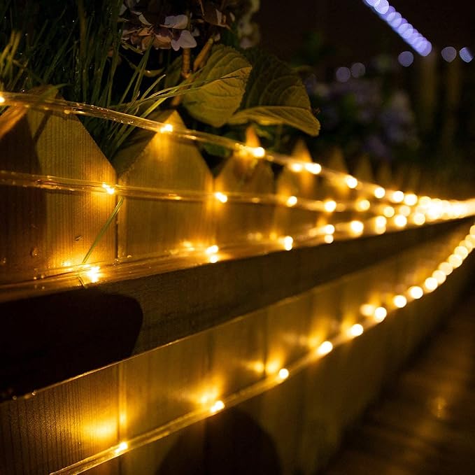 Brightown 2 Pack Solar Rope Lights, Total 78FT 200LED Warm White Solar String - Image 8