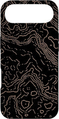 Topography Black & Brown Abstract Pattern Topographic Map Case by Unknown