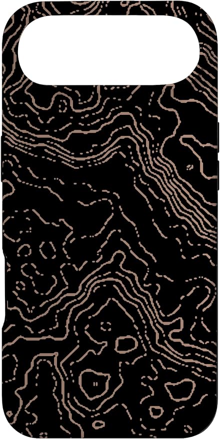 Topography Black & Brown Abstract Pattern Topographic Map Case by Unknown