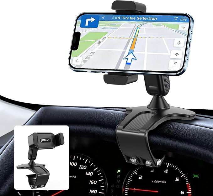 Universal 360 Dashboard Phone Holder, Easily Adjustable No-harm Clip Design by Jawhalt