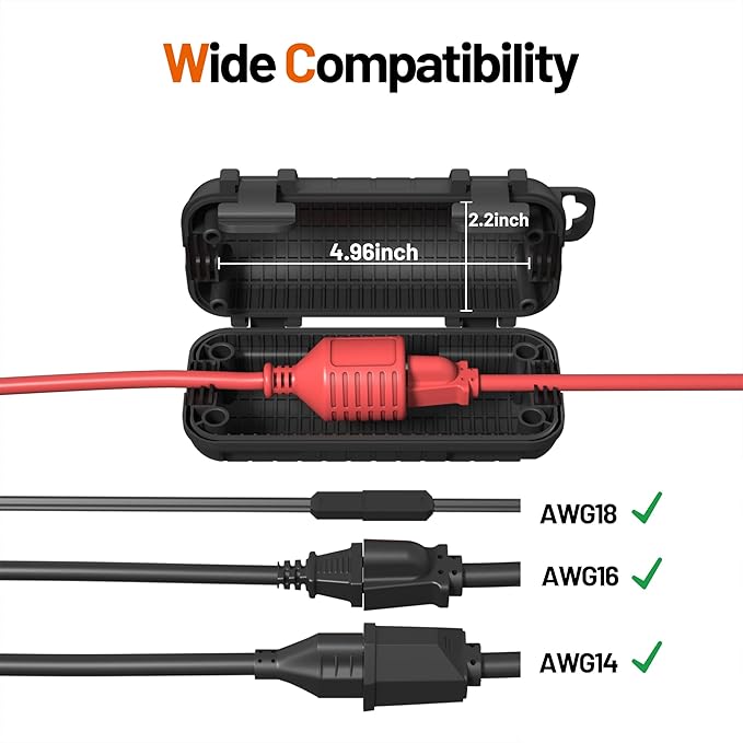 Extension Cord Cover Outdoor, 4 Pack IP54 Water-Resistant Power Cord Protector - Image 3