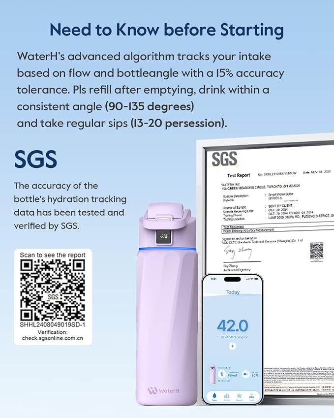 BOOST Smart Water Bottle with Reminder & Tracker, Double Wall Vacuum Insulated - Image 6