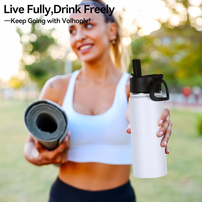 Volhoply 18oz Insulated Water Bottle Bulk 2 Pack, Kids Stainless Steel Water - Image 7