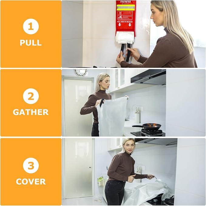 Emergency Fire Blanket, Flame Retardant Fire Blankets Emergency - Image 3