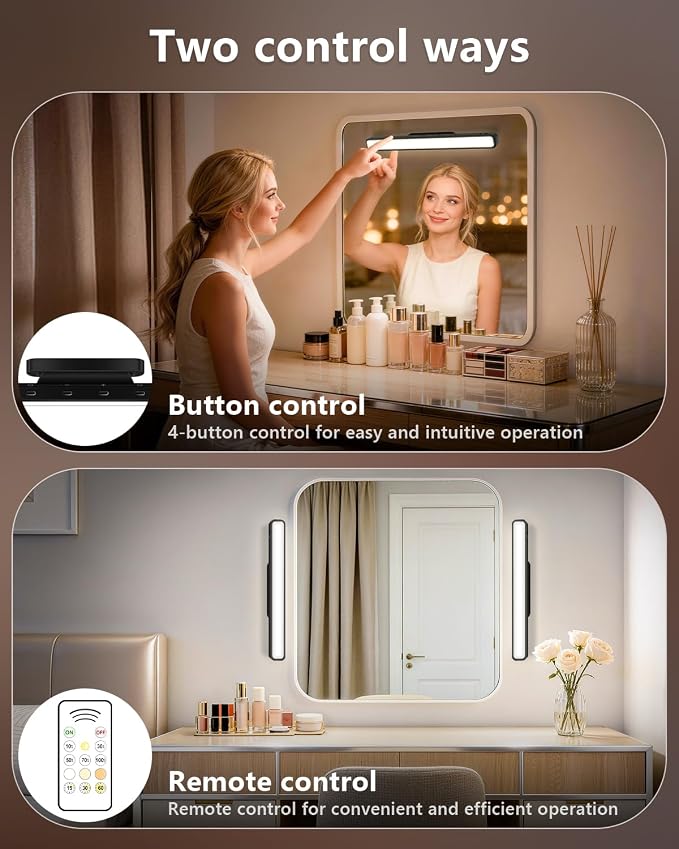WILLED 3W Mirror Lights with Remote Control, Eye-Friendly Magnetic Light Bar - Image 5