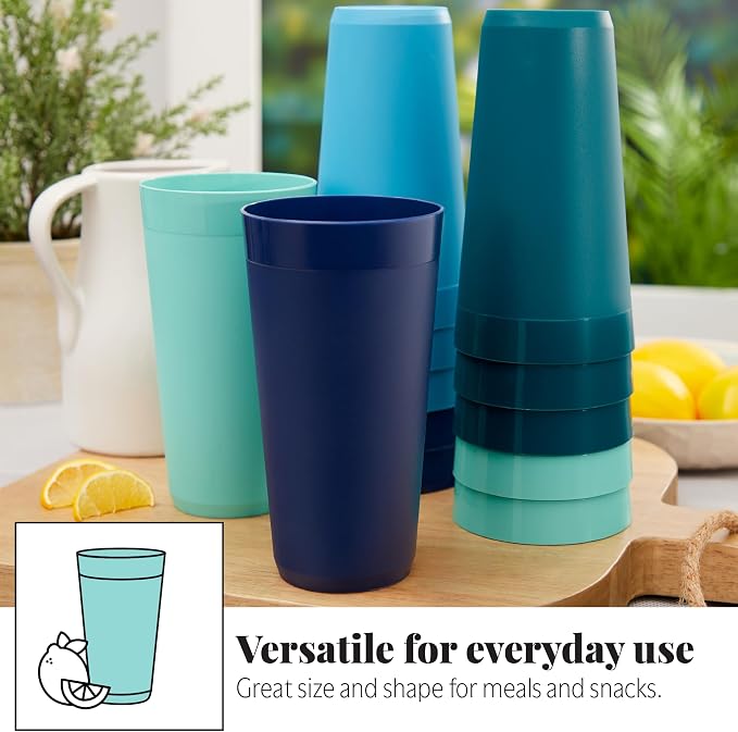 US Acrylic Newport 32 ounce Unbreakable Plastic Stackable Iced-Tea Tumblers in - Image 4