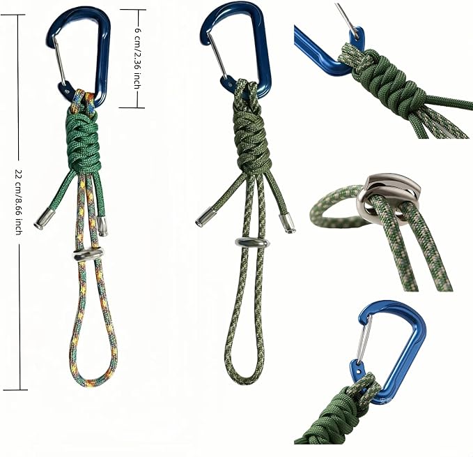 2-Pack Paracord Lanyard with Aluminum Carabiner Clip -Heavy-Duty Survival - Image 6