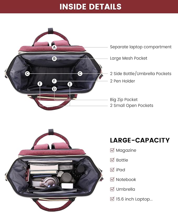 LOVEVOOK 17.3 Inch Laptop Backpack, Large Travel Backpack - Image 3