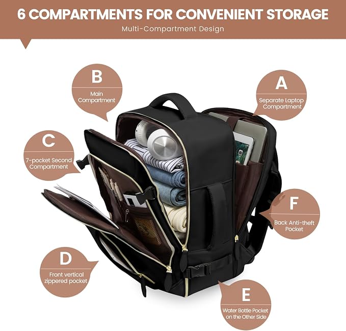 LOVEVOOK Travel Backpack for Women, 40L Carry On Backpack - Image 8