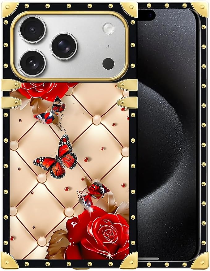 for iPhone 17 Pro Case Luxury Golden Decoration by Unknown