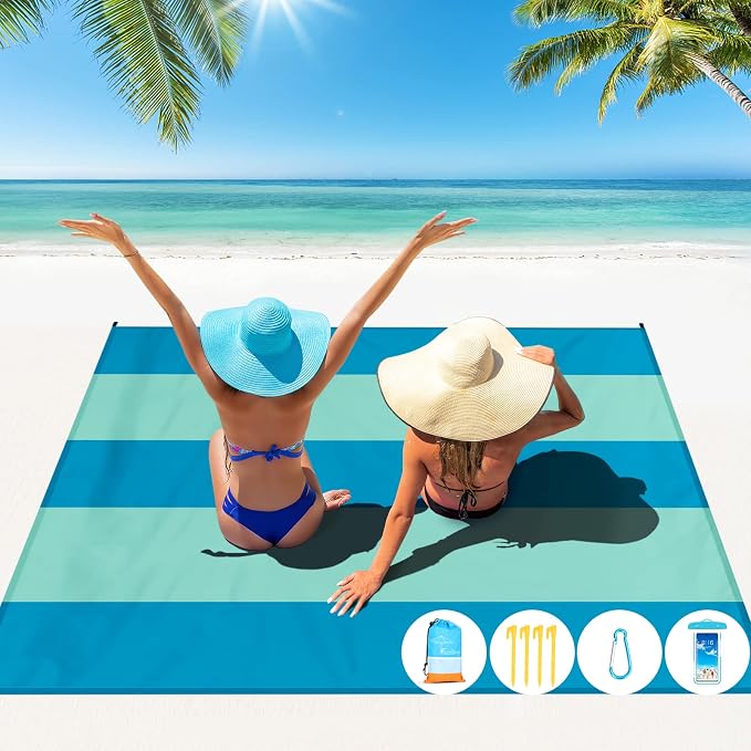 Famstar Beach Blanket Oversized Extra Large 10'X 9', Waterproof Sandproof Beach by Famstar