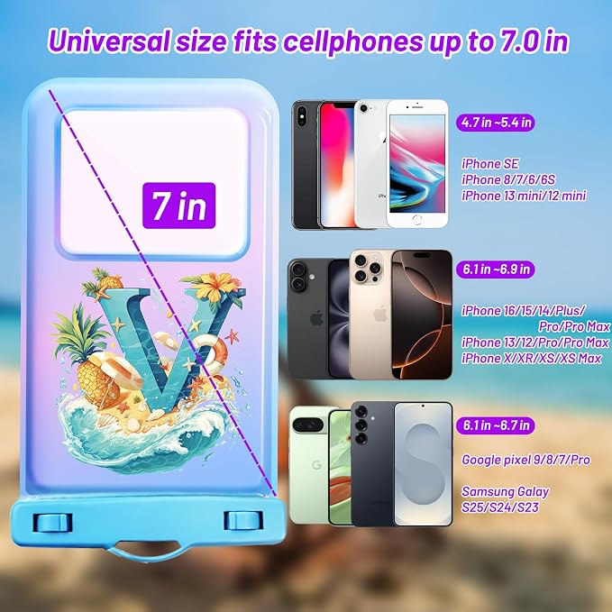 Personalized Initial Waterproof Phone Pouch Case - Image 2