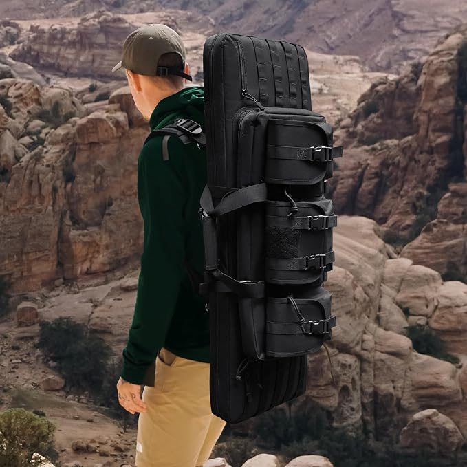DULCE DOM 36 42 48 Inch Double Rifle Case, Tactical Soft Padded Backpack - Image 7