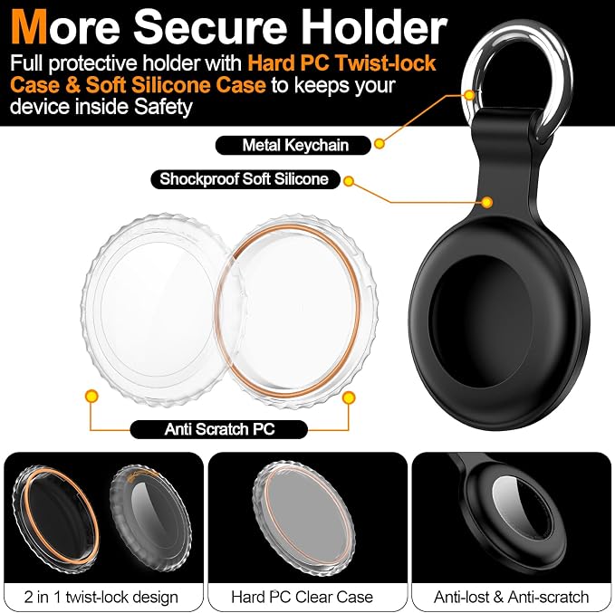1|2|4Pack for Apple AirTag Holder, For Air Tag 2nd &1st Genaretion, Waterproof - Image 3