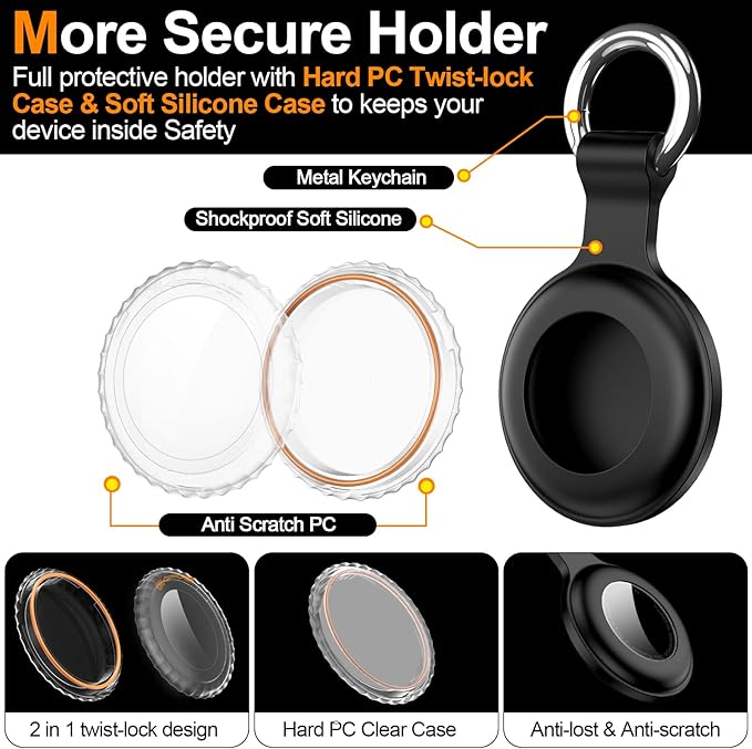 1|2|4Pack for Apple AirTag Holder, For Air Tag 2nd &1st Genaretion, Waterproof - Image 3