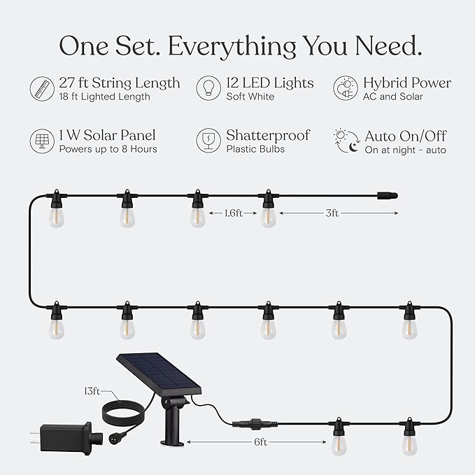 Brightech Ambience Hybrid Outdoor String Lights - Image 5