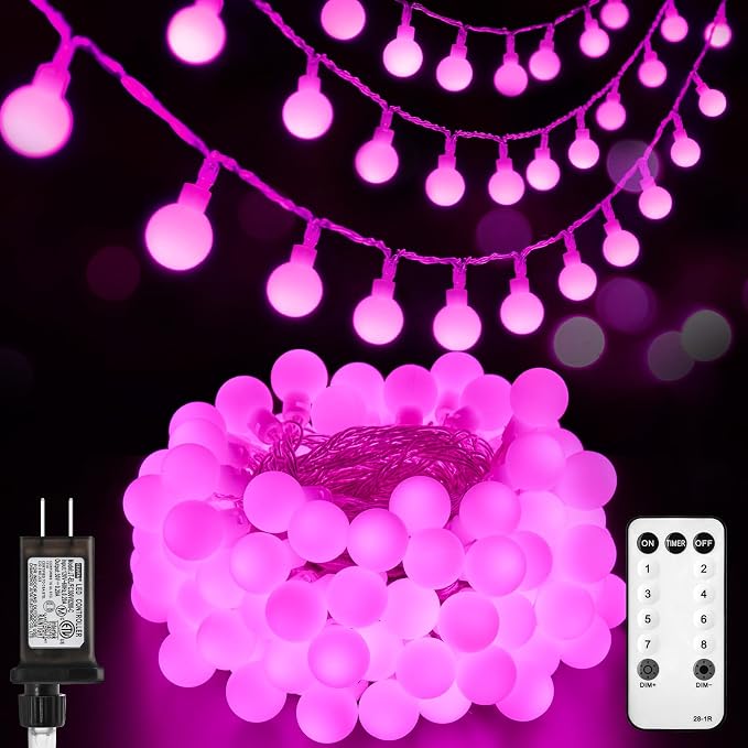 Minetom Globe String Lights, 33 Feet 100 Led Fairy Lights Plug in, 8 Modes by Minetom