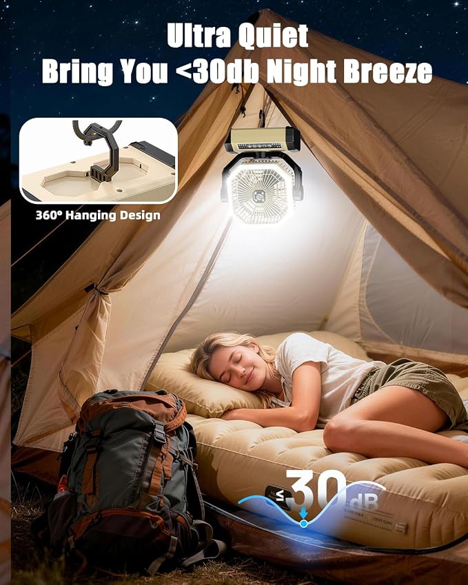 Orteen Camping Fan Rechargeable - Image 5