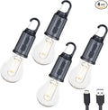 4-Pack Rechargeable Camp Light, Warm White LED Globe Bulb, Battery Powered by FestiveLiving