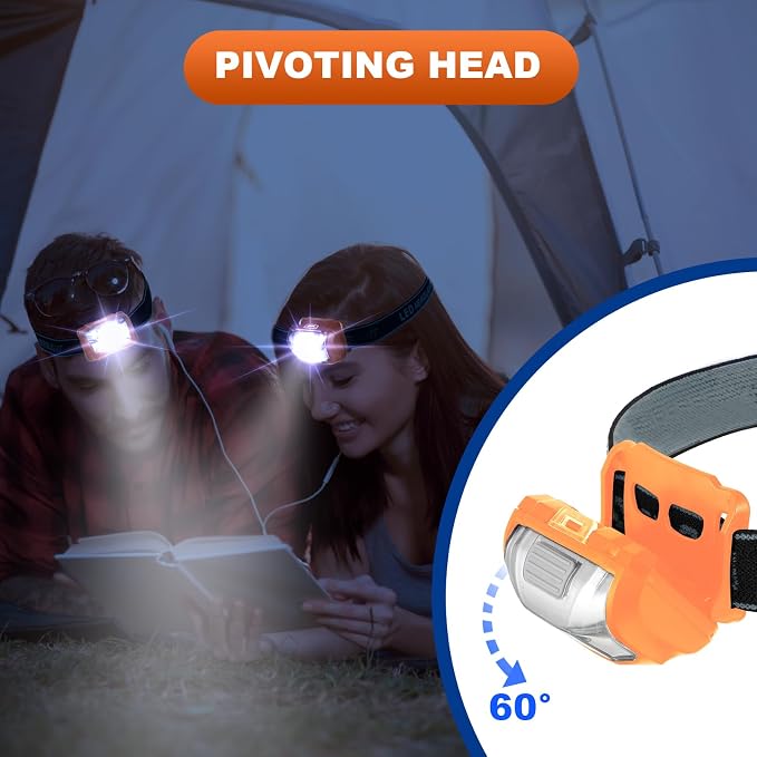 Macarrie 18 Pack LED Headlamps IPX4 Waterproof 3 Modes Headlamp Flashlight - Image 6