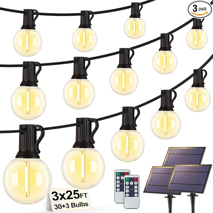 Larkvue 75FT Solar String Lights Outdoor by Larkvue