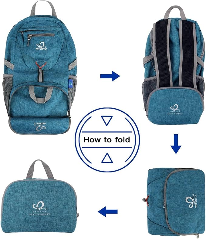 WATERFLY Small Lightweight Packable Backpack: 20l Ultra Light Foldable Travel - Image 6