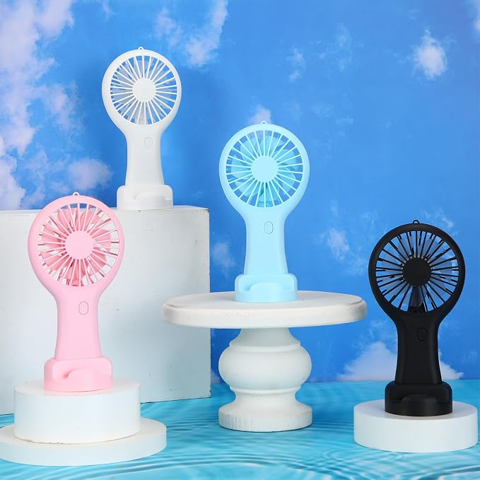 Woanger 12 Pcs Mini Handheld Fan Bulk 3 Speed USB Electric Battery Operated - Image 3