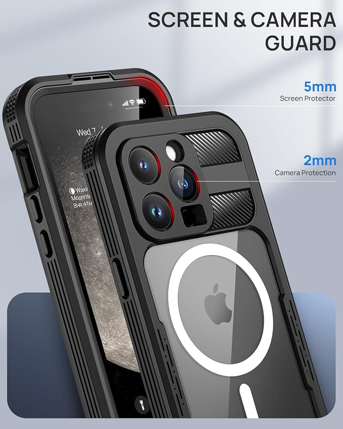 Lanhiem Magnetic for iPhone 15 Pro Max Case, IP68 Waterproof Dustproof Case - Image 7