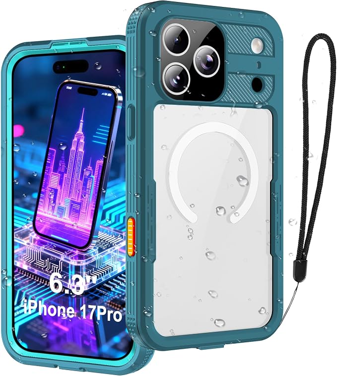 iPhone 17 Pro Case, Magnetic Waterproof IP68 Underwater Protection, Military by FXXXLTF