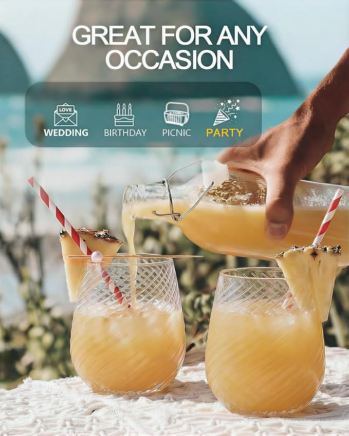 Maaacute 40 Pack Plastic Stemless Wine cocktail Whiskey Champagne Glasses - Image 2