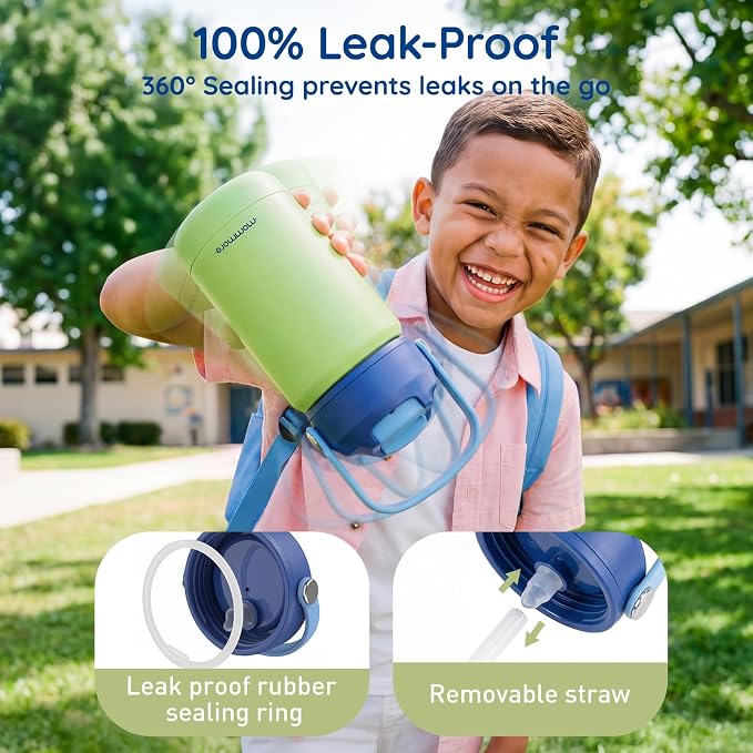 Mommore Kids Water Bottle 12 oz, Insulated Stainless Steel Water Bottle - Image 7