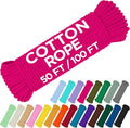 TECEUM Cotton Rope 3/16” – 50 FT – Strong All-Purpose Braided Rope – Natural by TECEUM