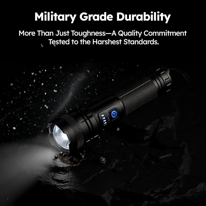 THY TRY Rechargeable LED Flashlight 2-Pack, 90000 High Lumens Super Bright - Image 6