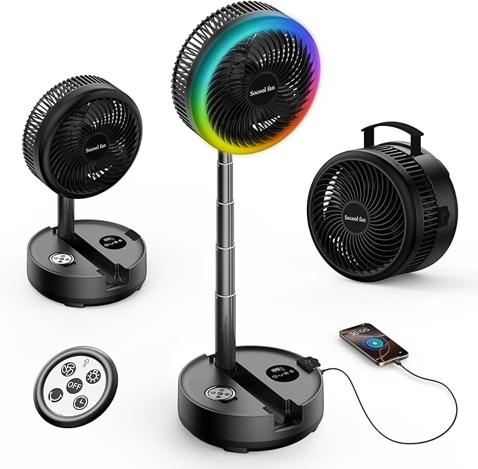 Socool 40000mAh Portable Fan Foldable Battery Rechargeable by Socoolfancoolinhand