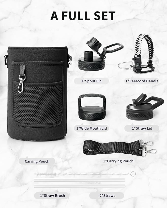 Trebo Water Bottle 64oz with Paracord Handle, Half Gallon Large Vacuum Triple - Image 7