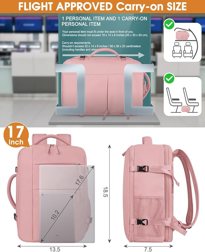 Capolo Travel Backpack for Women Men Waterproof Laptop Backpack Airlines - Image 5