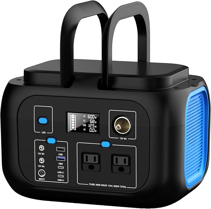 Portable Power Station 600W Power Bank 296Wh Solar Generator Lithium Battery - Image 2