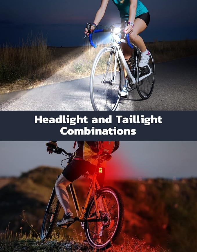 Zewdov Bike Lights for Night Riding, USB Rechargeable Bike Lights Front and Back - Image 3